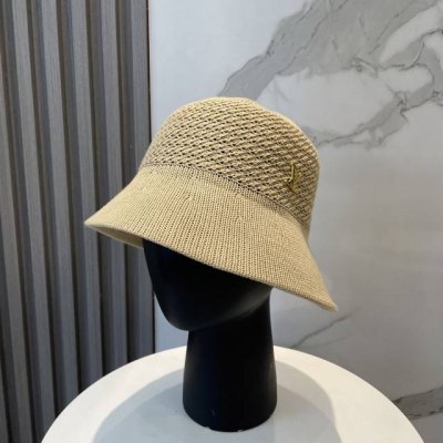 p50 lv路易威登新款针织盆帽，高密度制作，一顶超级有品位的草帽了~出街首选！帽型超美腻颜色妥妥，轻便携带！小仙女人手必备 头围57Cm