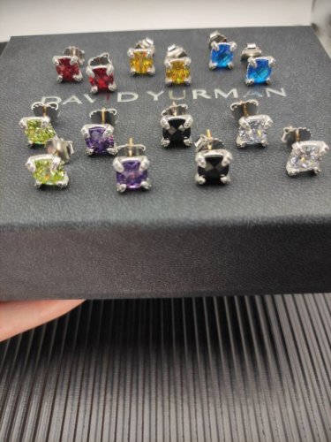 david Yurman主石8Mm四爪镶钻宝石耳钉 编号 Dyeh-126-132