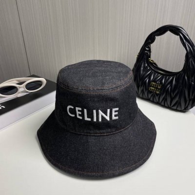 配防尘袋、赛琳Celine新款洗水牛仔刺绣渔夫帽，最好品质的，休闲大方，简约时尚，大家自己对比哦