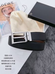 万宝龙 寸3 宽度3.4Cm 休闲风格 进口小牛皮搭配进口小牛皮底 百搭简约的设计 高质量 高性价比 扣头 纯铜针扣 金色 银色 黑色 包装 全套包装