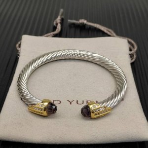 David Yurman 7Mm金头银色5排钻手镯。紫钻。建议适合佩戴的手围15-20Cm 编号Dysz-301