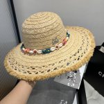 缪缪Miumiu新款拉菲草遮阳帽 沙滩草帽 头围57Cm