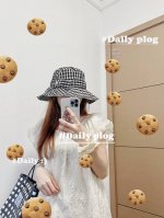 特 配防尘袋 Miumiu缪缪 2025新款格纹度假风大沿渔夫帽，百搭日常款～出街必备