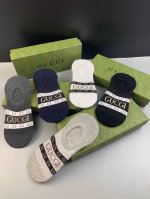 特 Gucci 古奇G家新品男款隐形袜子 一盒五双 提花经典Ｇ家标志，纯棉材质，超舒适超美腻大牌出街，潮人必备超好搭