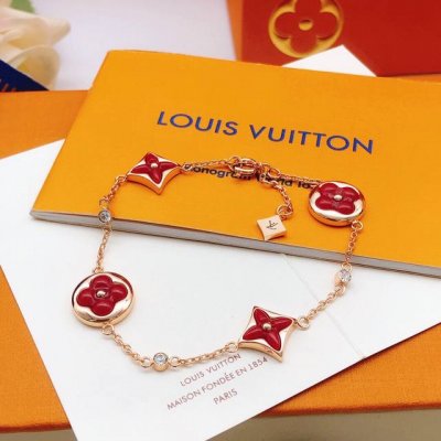 编号Lsl0102 Lv*最新款玫瑰金色红色贝母手链 一致Zp黄铜材质