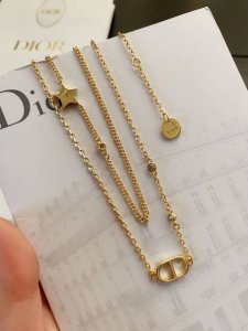 D*Or 新款星星Cd双层项链 一致黄铜材质