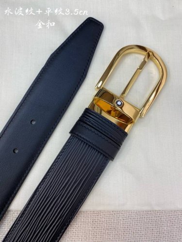 montblanc万宝龙 宽3.5Cm 采用头层牛皮 精品针式扣头 自由裁剪商务休闲皮带