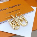 Lv*最新款长方形光面耳钉 一致Zp黄铜材质