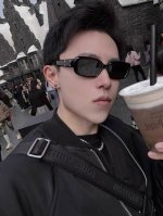 gm墨镜女高级感窄框复古欧美个性百搭方圆脸凹造型2025新款太阳镜