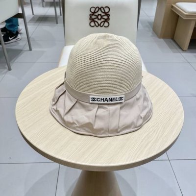 chanel香奈儿时尚渔夫帽女2025新款夏防紫外线遮阳帽户外出游显脸小水桶帽