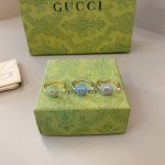 Gucci古驰Gucci Interlocking系列三个颜色18K金戒指尺寸分大小
