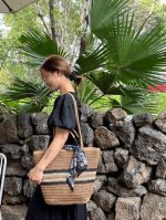140￥ chanel 香奈儿草编包单肩草包，43*35