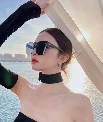 新款女士开车大框多边形设计 超轻镜框推荐完美品质 适合各种脸型太阳镜 无框设计 高清尼龙加厚2.5镜片 型号 G1415