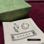 新品香港专柜正品Gucci古驰亮面双G耳环耳钉商标耳圈男女可戴