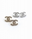 chanel 经典爆款中号Cc耳钉 一致Zp黄铜材质 两色