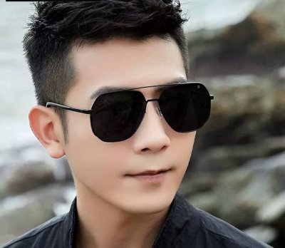 Lv 男款炫彩飞行员偏光太阳镜 材质 高清尼龙加厚卡槽高清偏光镜片 无边框镜架颜型号 L08901