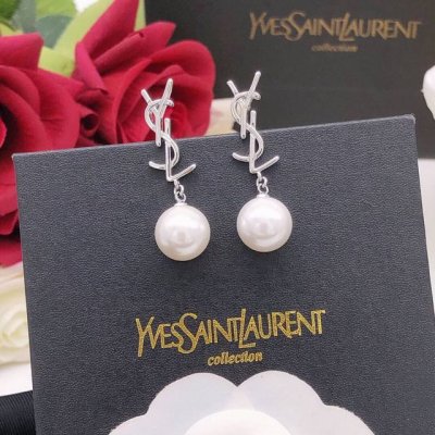编号Yed0061 Ysl*最新款吊珍珠耳钉 一致Zp黄铜材质