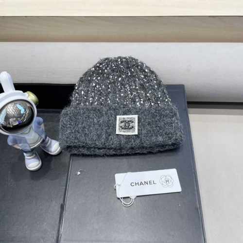 Chanel羊毛针织帽女2024秋冬新款韩版混色加厚防风护耳保暖显脸小毛线帽