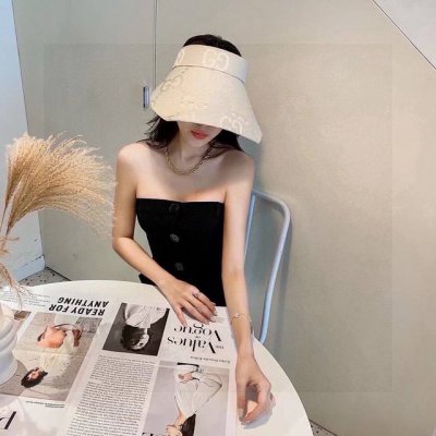 春夏新 大G折叠空顶遮阳帽 白色 卡其色 蓝色