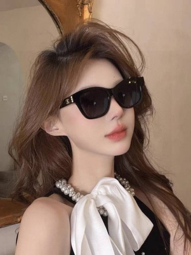 Chanel香奈儿 珍珠墨镜女新款双C偏光 明星素颜太阳眼镜 时尚爆款