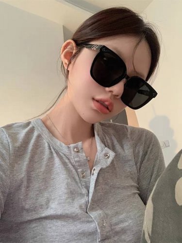 Gentle Moster Gm Jennie联名款Gm墨镜女士2025新款高级感超大框太阳眼镜防晒 型号 Angel