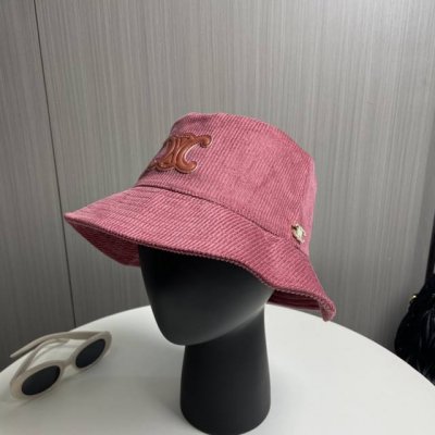 赛琳Celine高版本官网最新款灯芯绒竖纹渔夫帽帽女 秋冬潮牌百搭复古潮流