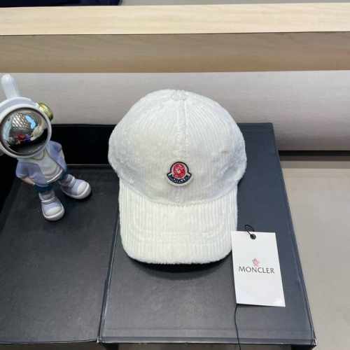 Moncler 官方正品 蒙口鸭舌帽纯色灯芯绒防寒帽男秋冬情侣保暖棒球帽女