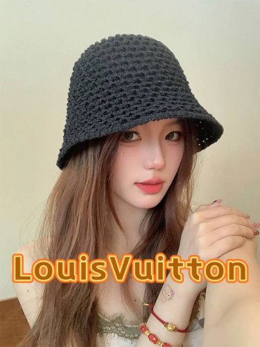 路易威登棒球帽 Louisvuitton2025新款韩版夏薄渔夫帽镂空高级感盆帽轻奢小香风气质遮阳水桶帽