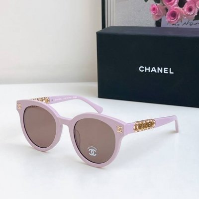 Chane* 25Ss绝美百搭墨镜 羊皮链条圈也太好看了吧精致Girl最爱 mod 6821 Size 53口22-145