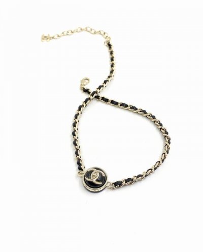 chanel 最新款树脂黑色黑皮项链 一致Zp黄铜材质