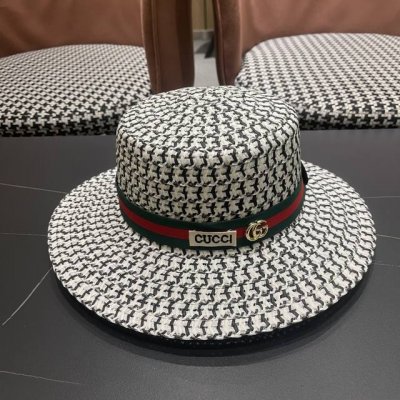 Gucci古奇 2025新款草编遮阳草帽沙滩风 简约大方 百搭单品 新品上架