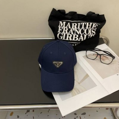 pr Da 普拉达牛仔布倒三角棒球帽 秀场同款 面料柔软舒适 百搭休闲款 闭眼