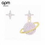 Apm Monaco 黄金色粉色星球耳钉 经典星球系列 精选进口材质电镀厚金 代购级别 原版一比一定制 耳钉。