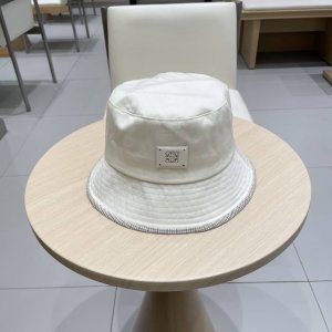 loewe罗意威拼色格纹渔夫帽子遮阳帽女防晒可折叠户外出游百搭显脸小盆帽