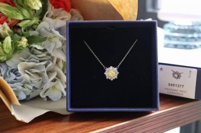 swarovski 雏菊 太阳花锁骨项链 Sunshine链坠是以太阳为灵感，象征隐藏在心里的爱及温暖关怀，您可借此在表达 您是我的阳光 。