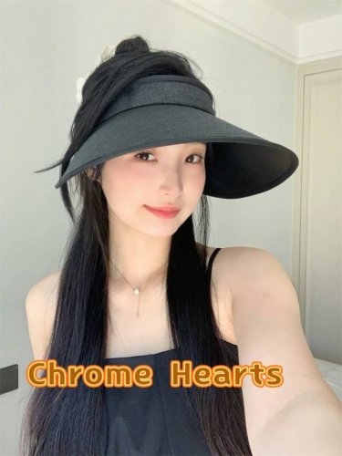 克罗心 满分防晒~新款黑胶防紫外线草编空顶遮阳帽女夏季大檐户外太阳帽