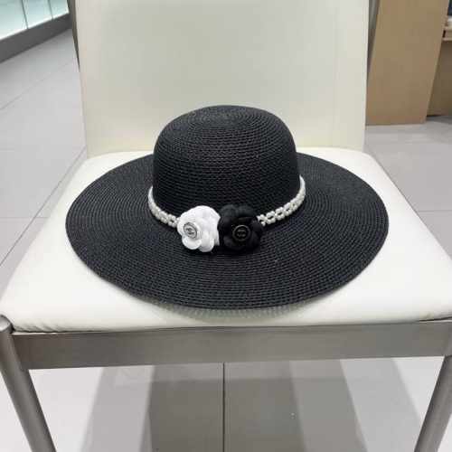 P90 Chanel香奈儿 2025新款草编山茶花编织盆帽草帽，度假休闲必备，优雅大方的一款