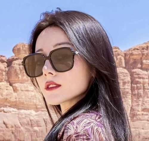 P90 【Gucci】2025开春新款 潮流爆款 时尚圆框偏光太阳镜 高品质 佩戴舒适 网红潮款墨镜 女士高清加厚偏光太阳镜 高品质超轻Tr镜框 型号：G974