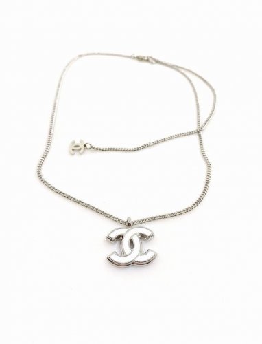 chanel 最新款白金白色Cc项链 一致Zp黄铜材质
