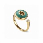 Gucci古驰Gucci Interlocking系列黄金色18K金戒指