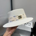 110￥P Chanel香奈儿平顶礼帽，头围57Cm