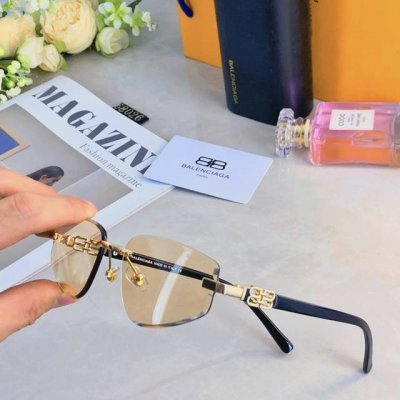 balenciag*前卫太阳眼镜街拍凹造型无边框窄框小脸太阳眼镜
