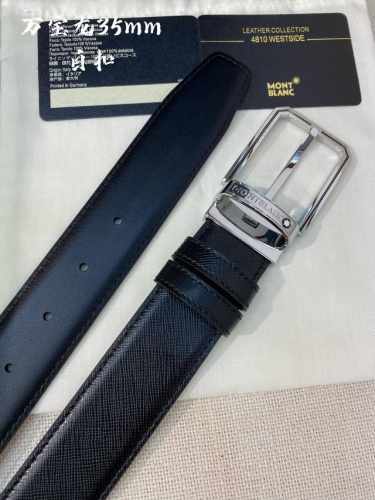 montblanc万宝龙 宽3.5Cm 采用头层牛皮 精品针式扣头 自由裁剪商务休闲皮带