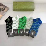 配包装 一盒5双 Gucci 古奇 Ins风短款袜子纯棉面料 潮人必备 经典G家袜子 个性时尚百搭款 你值得拥有哦