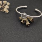 david Yurman 4Mm四方钻纽线白钻手镯。建议适合佩戴的手围15-20Cm 编号Dysz-169