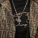 Chrome Hearts克罗心 三十字架Babyfat 黑钻十字花链