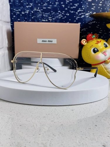 miumiu谬谬 2025新款 欧美复古超大框金属朋克风连体太阳眼镜女圆脸蛤蟆镜嘻哈蹦迪墨镜