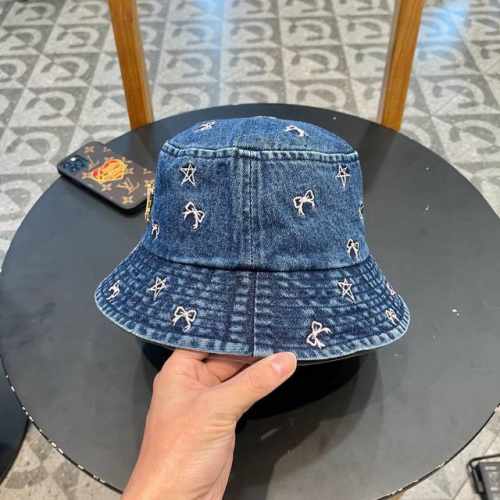 Lv路易威登牛仔渔夫帽女 新款春夏季日系水洗渐变大檐气质百搭水桶盆帽子