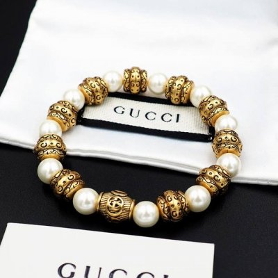 古驰Gucci复古金属珍珠手链
