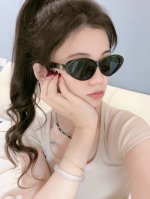 Gucci 2025开春新款 潮流爆款 时尚猫眼太阳镜 高品质 佩戴舒适 网红潮款墨镜 型号 G0982